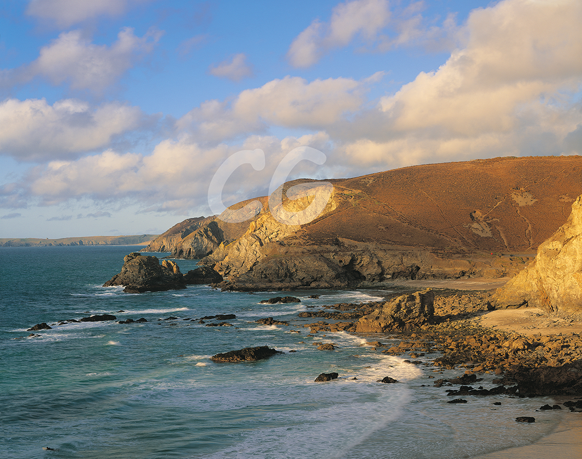 Winter Sun on Trevaunance Cove and and Trevellas