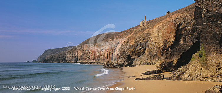 Wheal Coates Cove and  the Tin Mine from Chapel Porth, St Agnes 